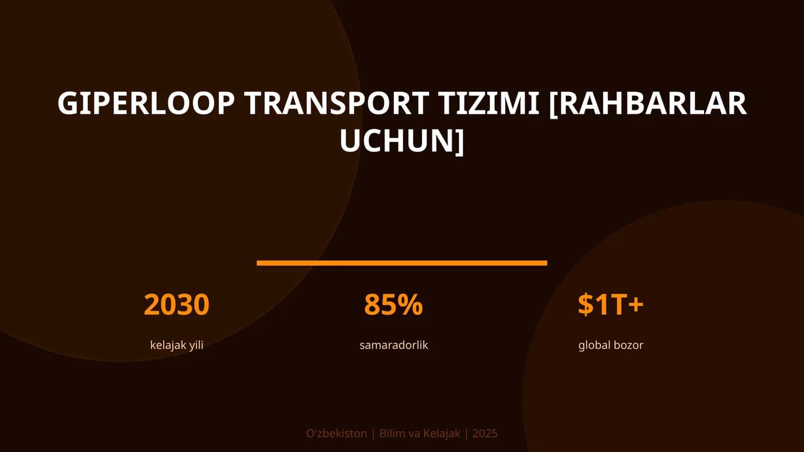 Giperloop transport tizimi [rahbarlar uchun]