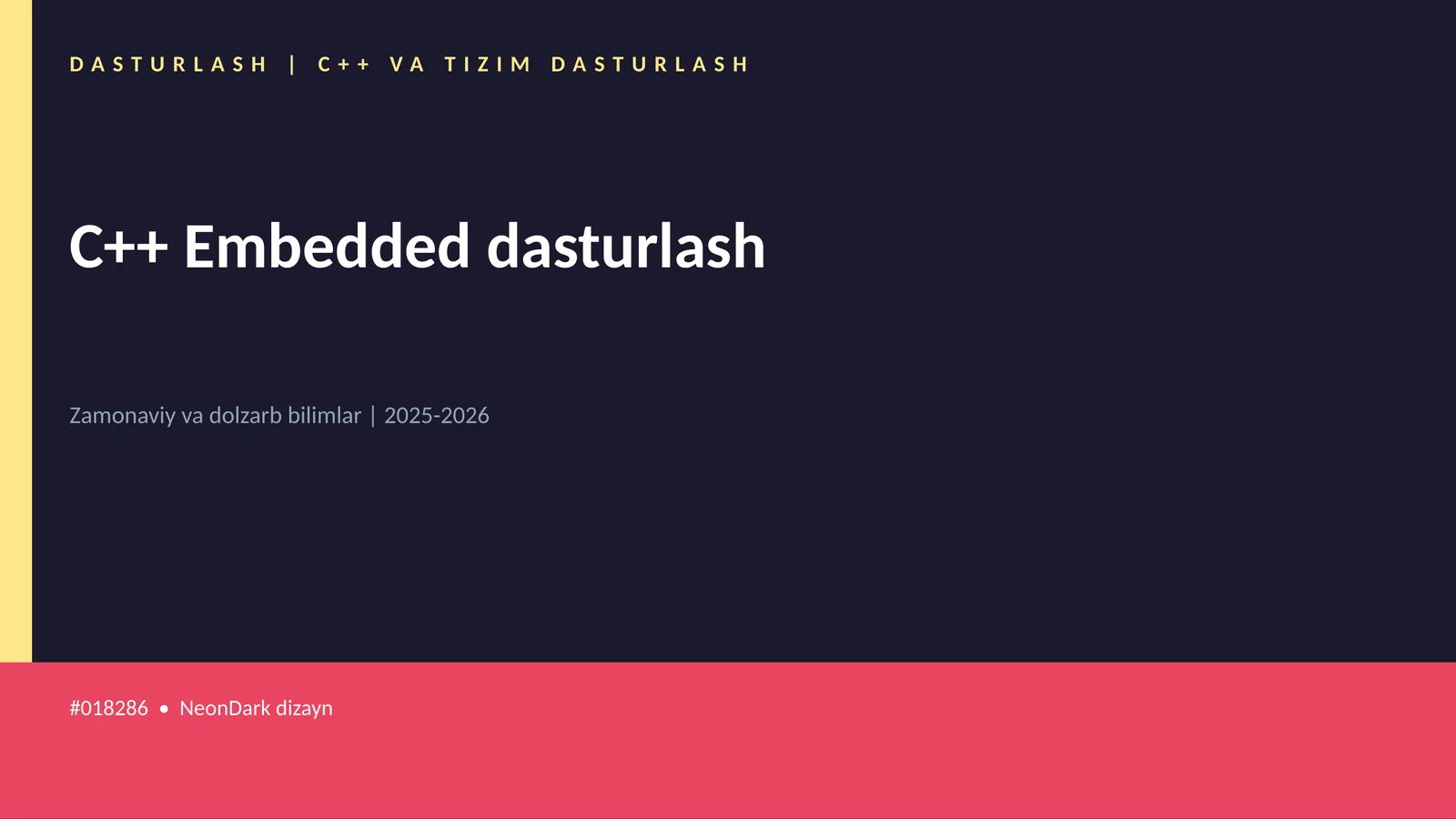 C++ VA TIZIM DASTURLASH