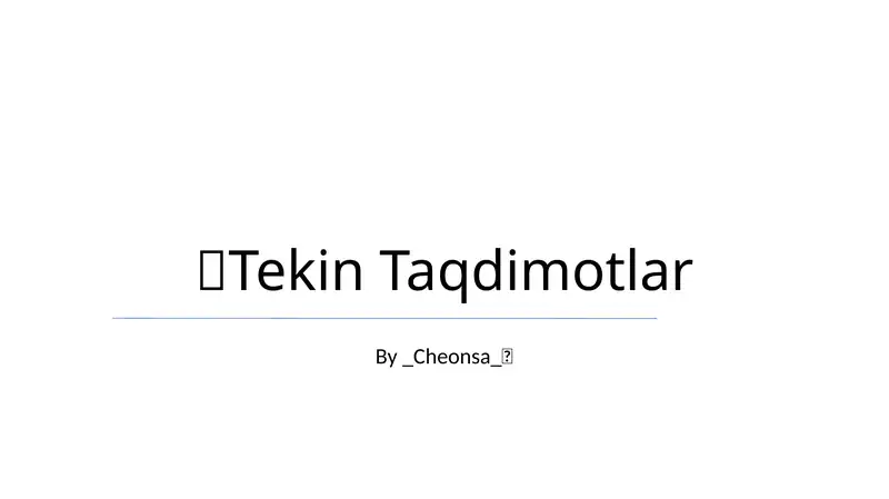 Tekin Taqdimotlar