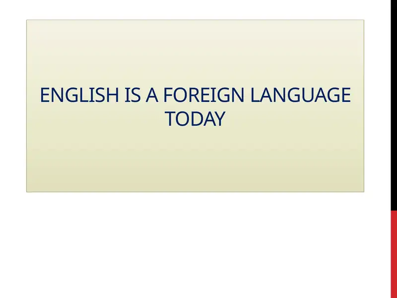 Learning English Purposes