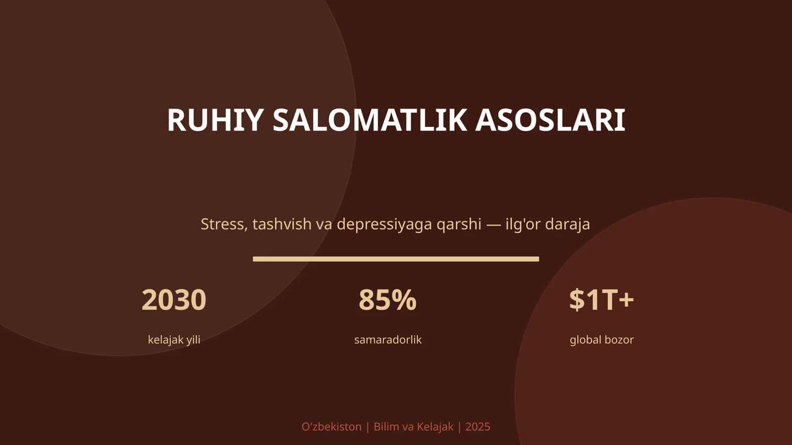 RUHIY SALOMATLIK ASOSLARI