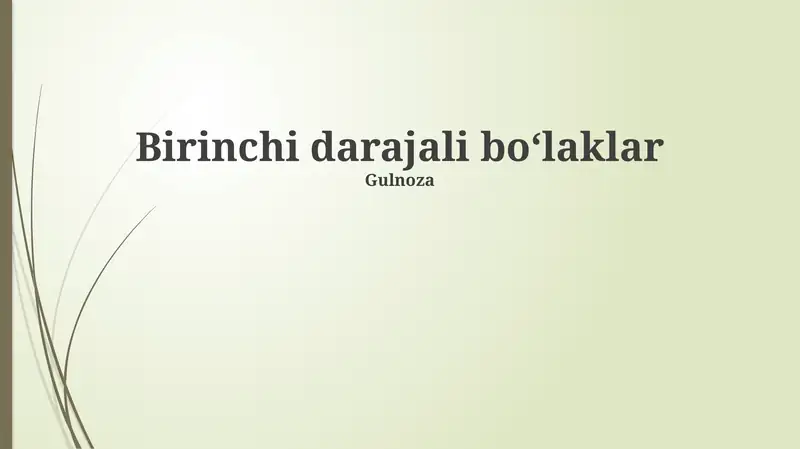 Birinchi Tartibli Parchalar