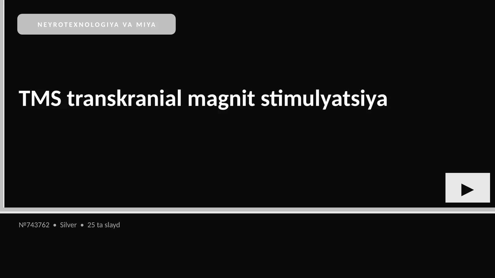 NEYROTEXNOLOGIYA VA MIYA TMS transkranial magnit stimulyatsiya