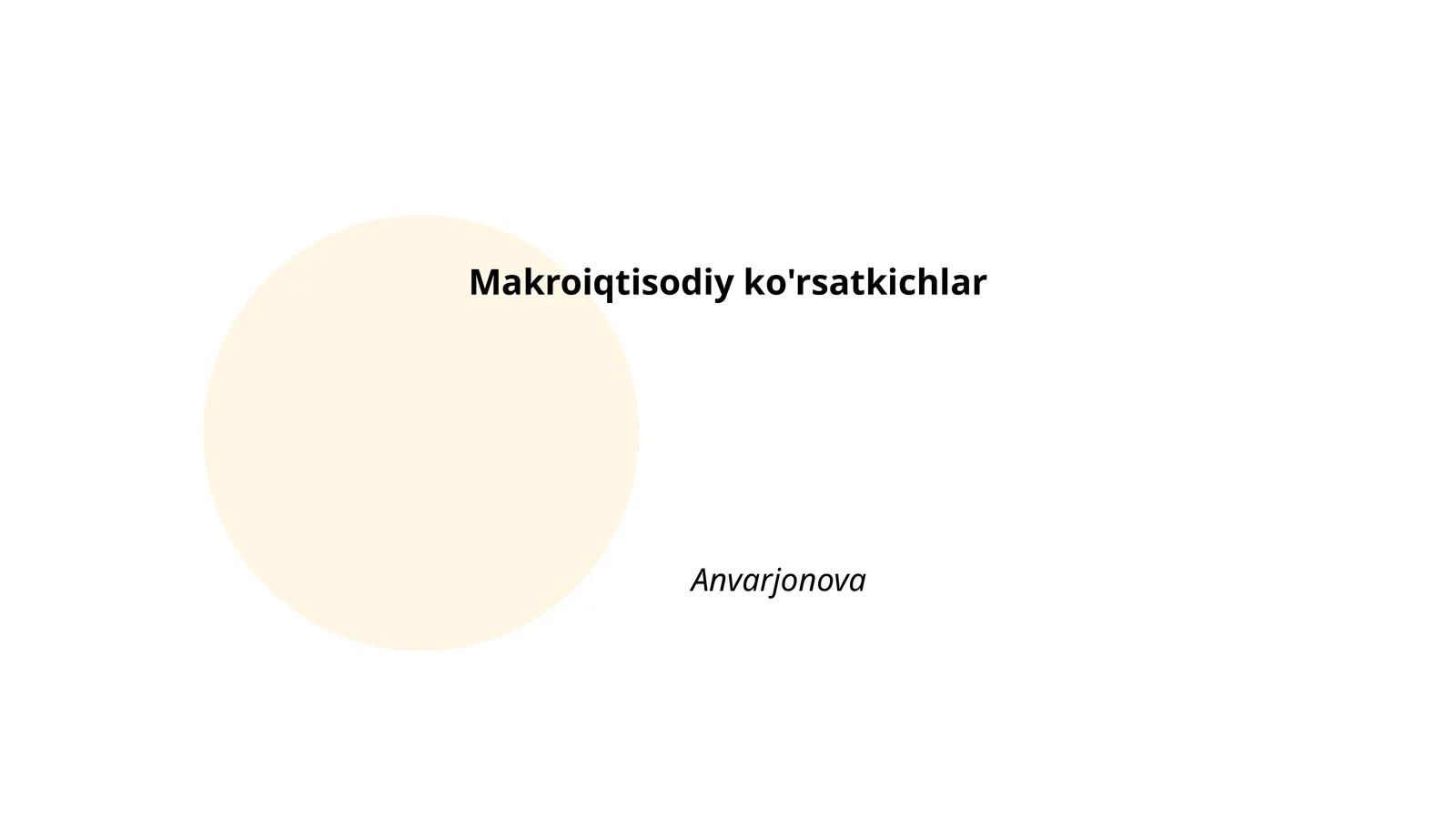 Makroiqtisodiy ko'rsatkichlar