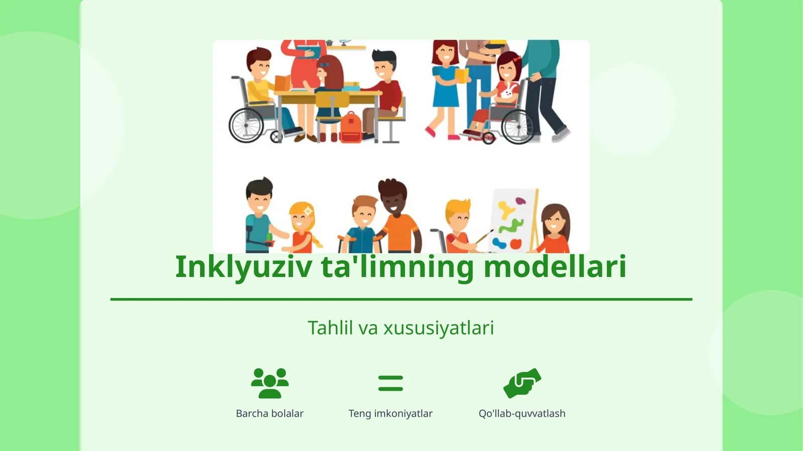 Inklyuziv ta'limning modellari