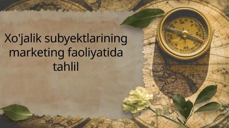 Xo'jalik subyektlarining marketing faoliyatida tahlil