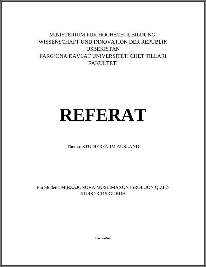 Wahl des Studienlandes in Deutschland