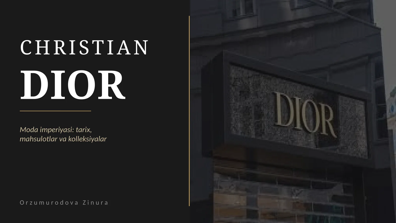 Dior kompaniyasi uchun taqdimot