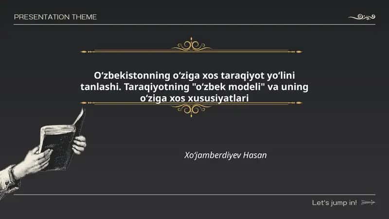 O‘zbekistonning o‘ziga xos taraqiyot yo‘lini tanlashi