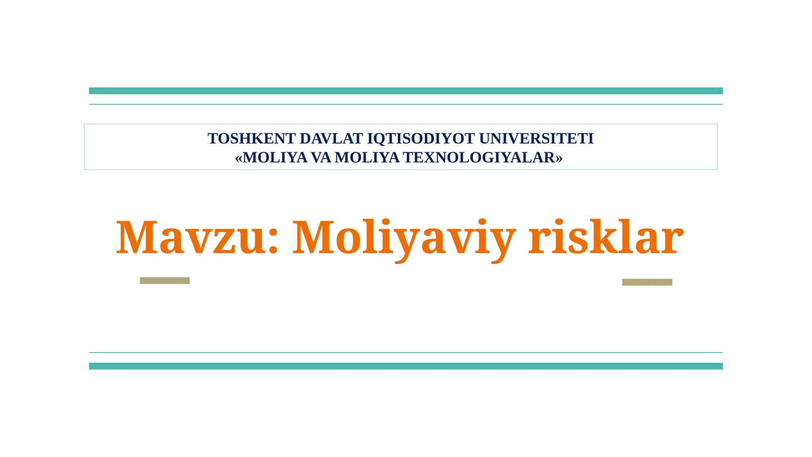 Moliyaviy risklar