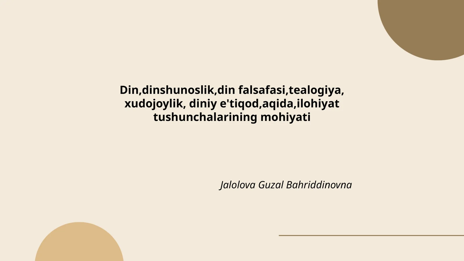 Jalolova Guzal Bahriddinovna