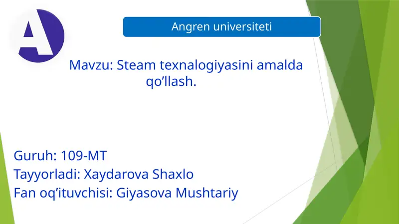 STEAM texnologiyasini amalga oshirish