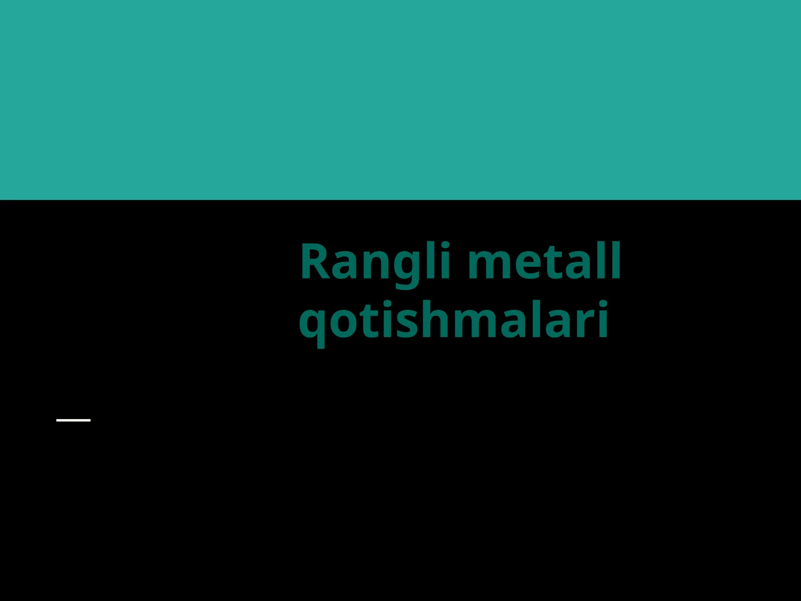 Rangli metall qоtishmalari