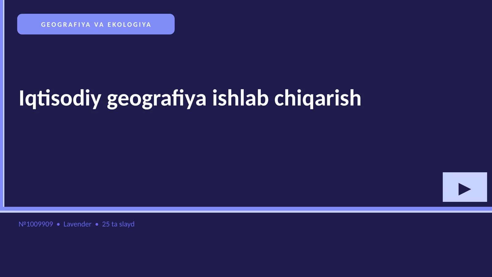 GEOGRAFIYA VA EKOLOGIYA