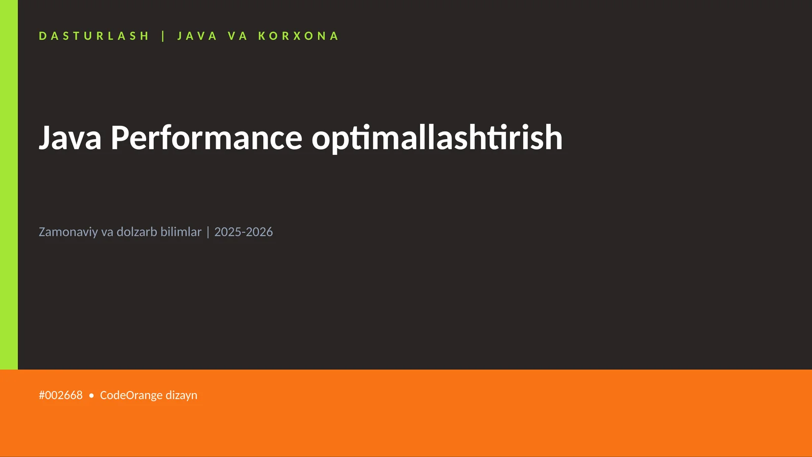 Java Performance optimallashtirish