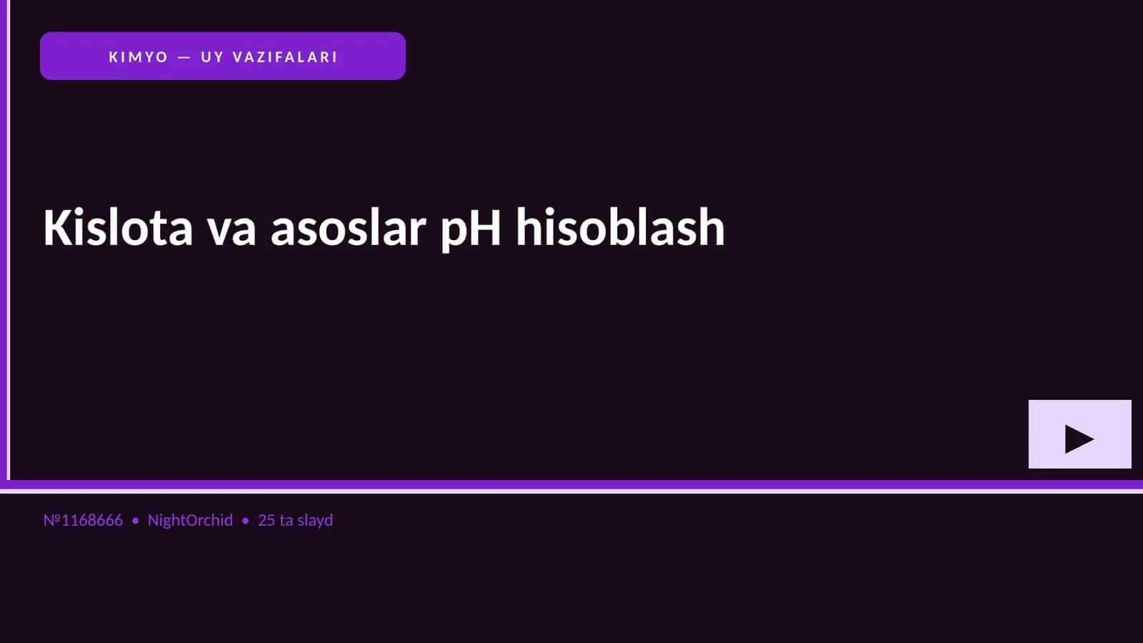 Kislota va asoslar pH hisoblash