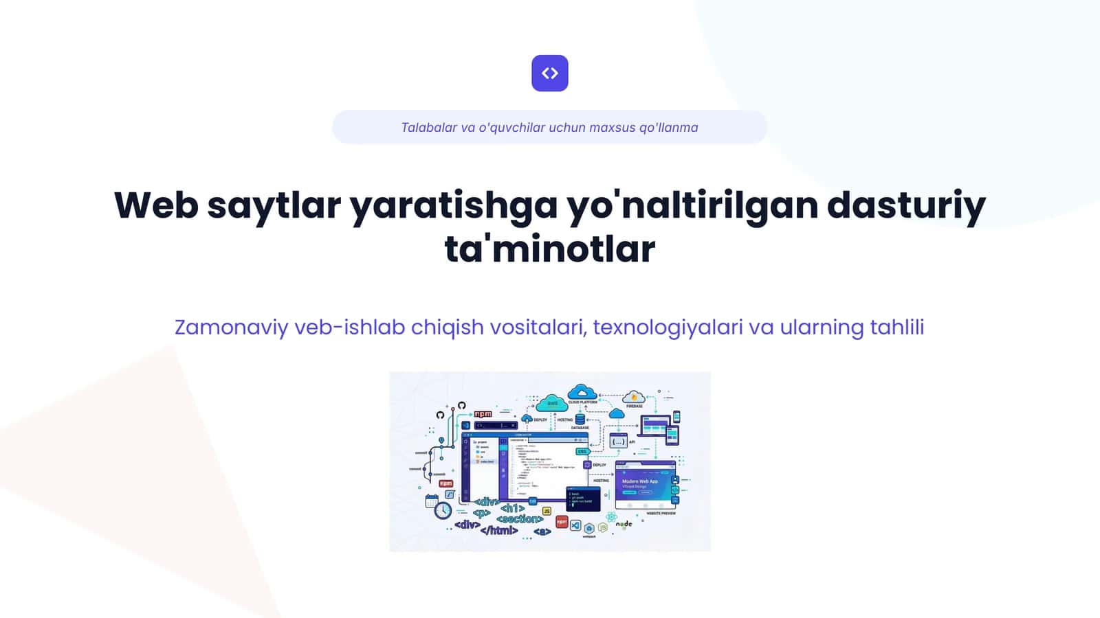 Web saytlar yaratishga yo'naltirilgan dasturiy ta'minotlar | Zamonaviy veb-ishlab chiqish vositalari, texnologiyalari va ularning tahlili