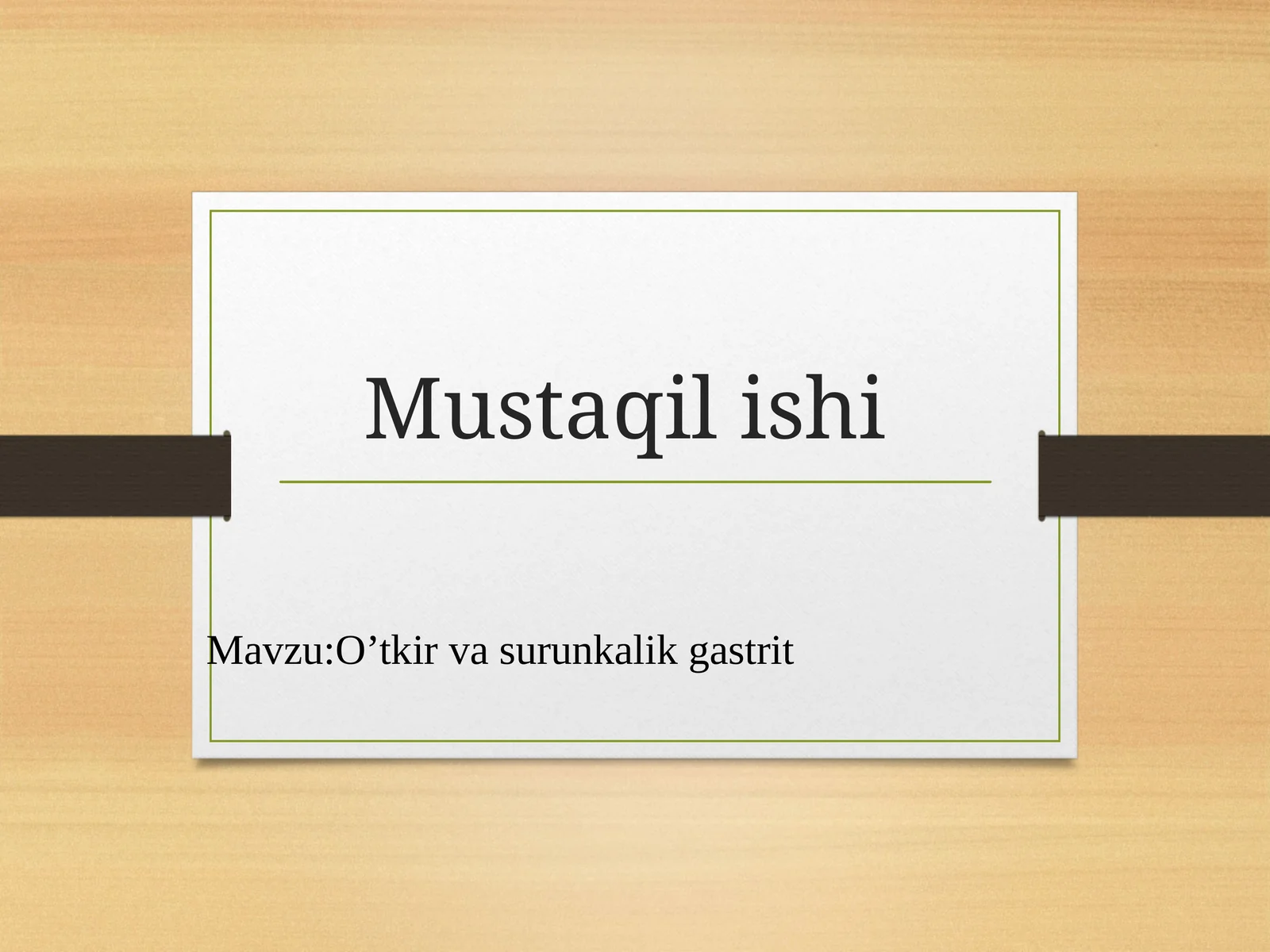 O’tkir va surunkalik gastrit
