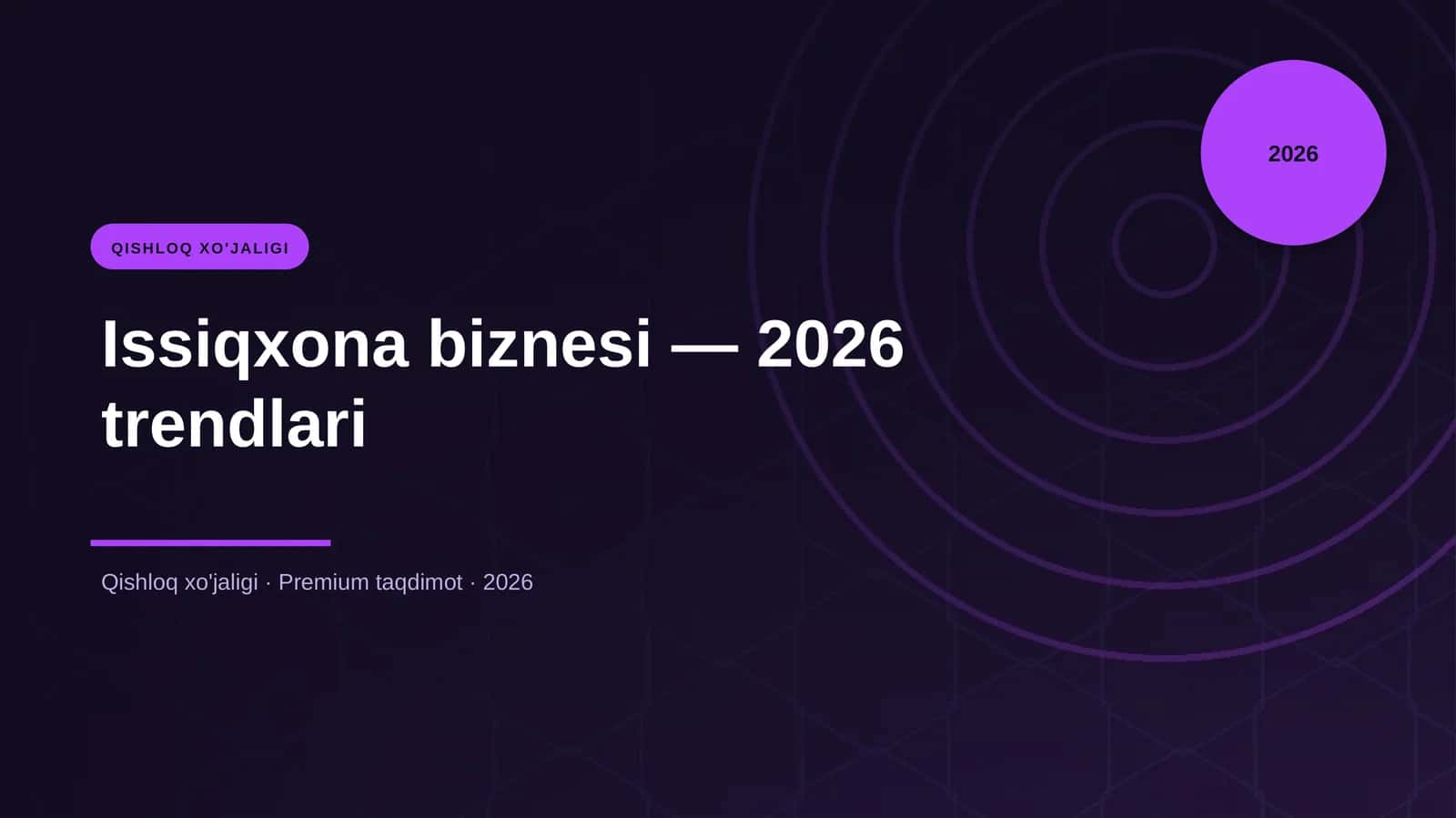 Issiqxona biznesi — 2026 trendlari