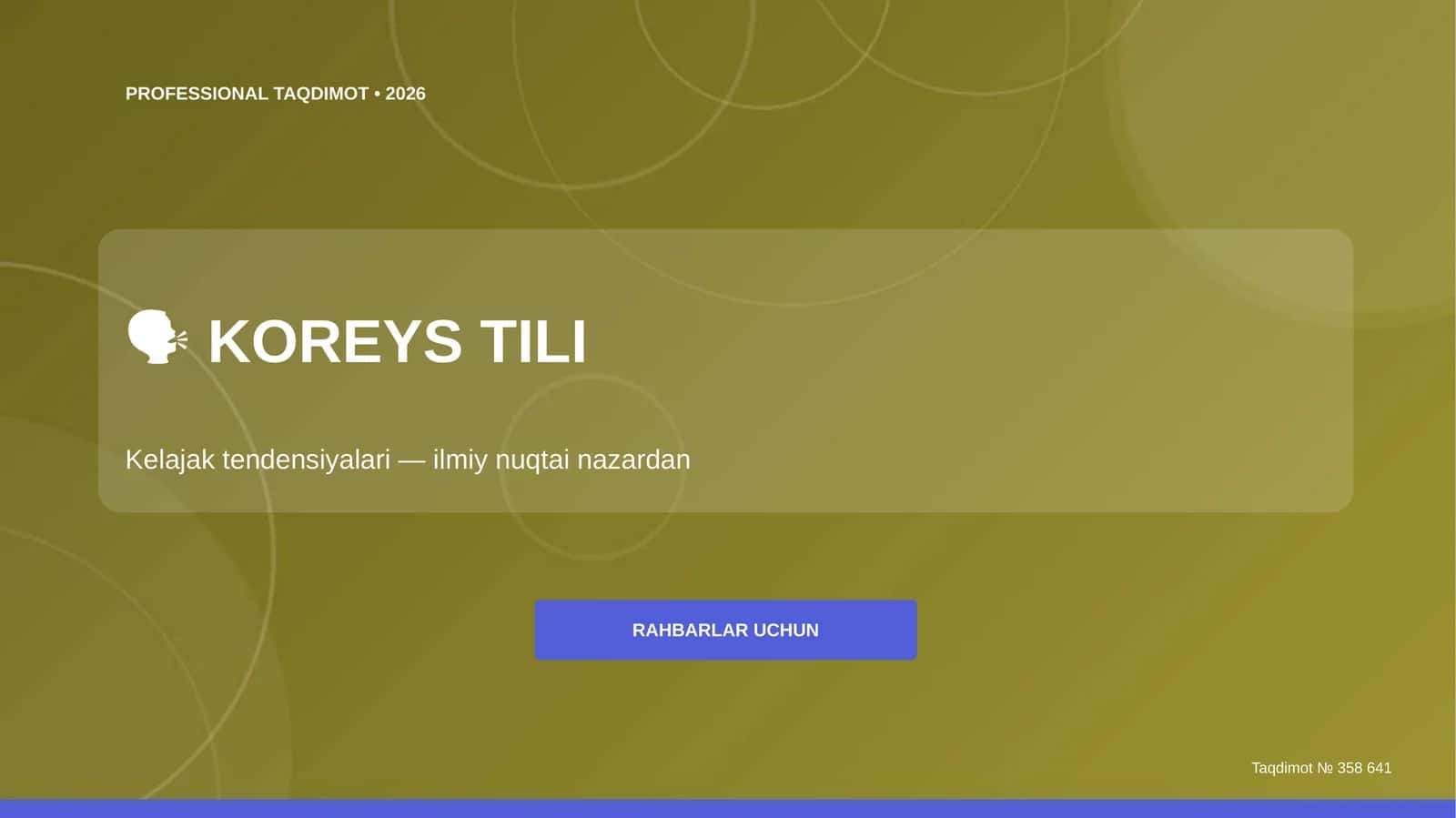 Koreys tili: Kelajak tendensiyalari (ilmiy nuqtai nazardan)