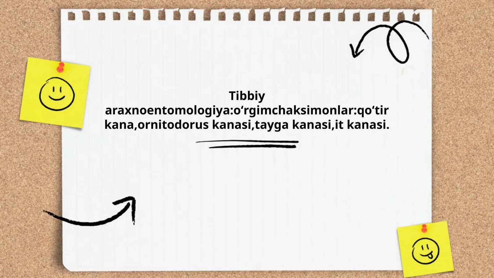 Tibbiy araxnoentomologiya:oʻrgimchaksimonlar:qoʻtir kana,ornitodorus kanasi,tayga kanasi,it kanasi