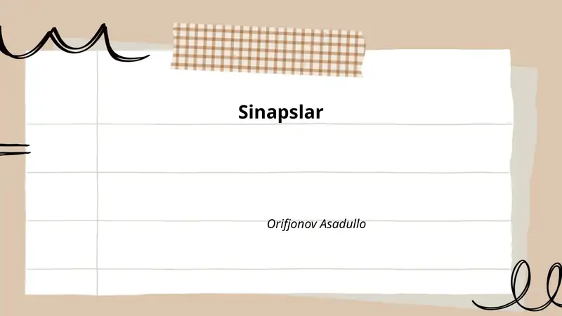 Sinapslar