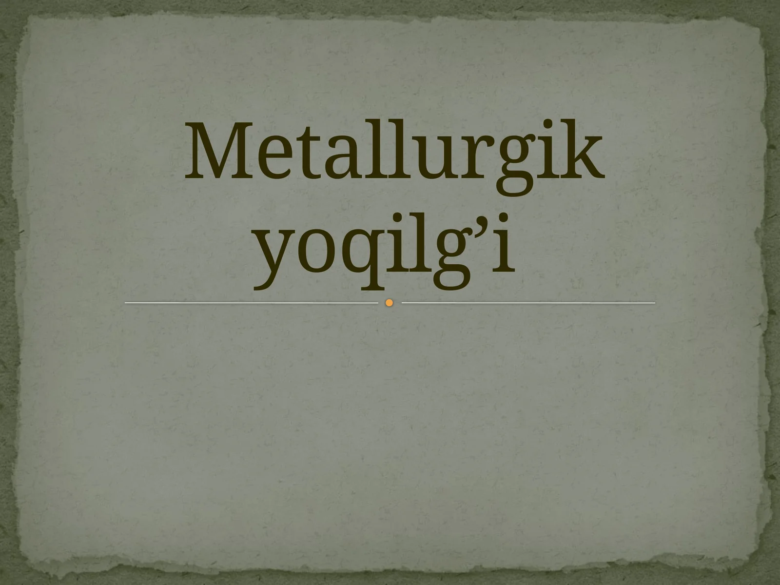Metallurgikyoqilg’i