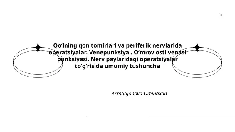 Qoʻlning qon tomirlari va periferik nervlarida operatsiyalar
