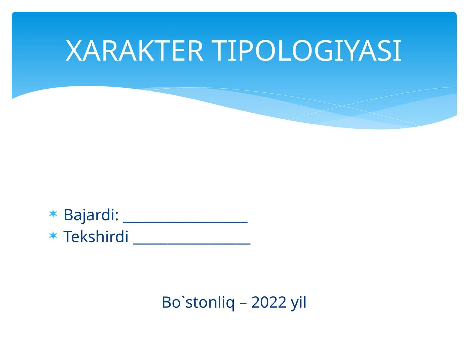 XARAKTER TIPOLOGIYASI