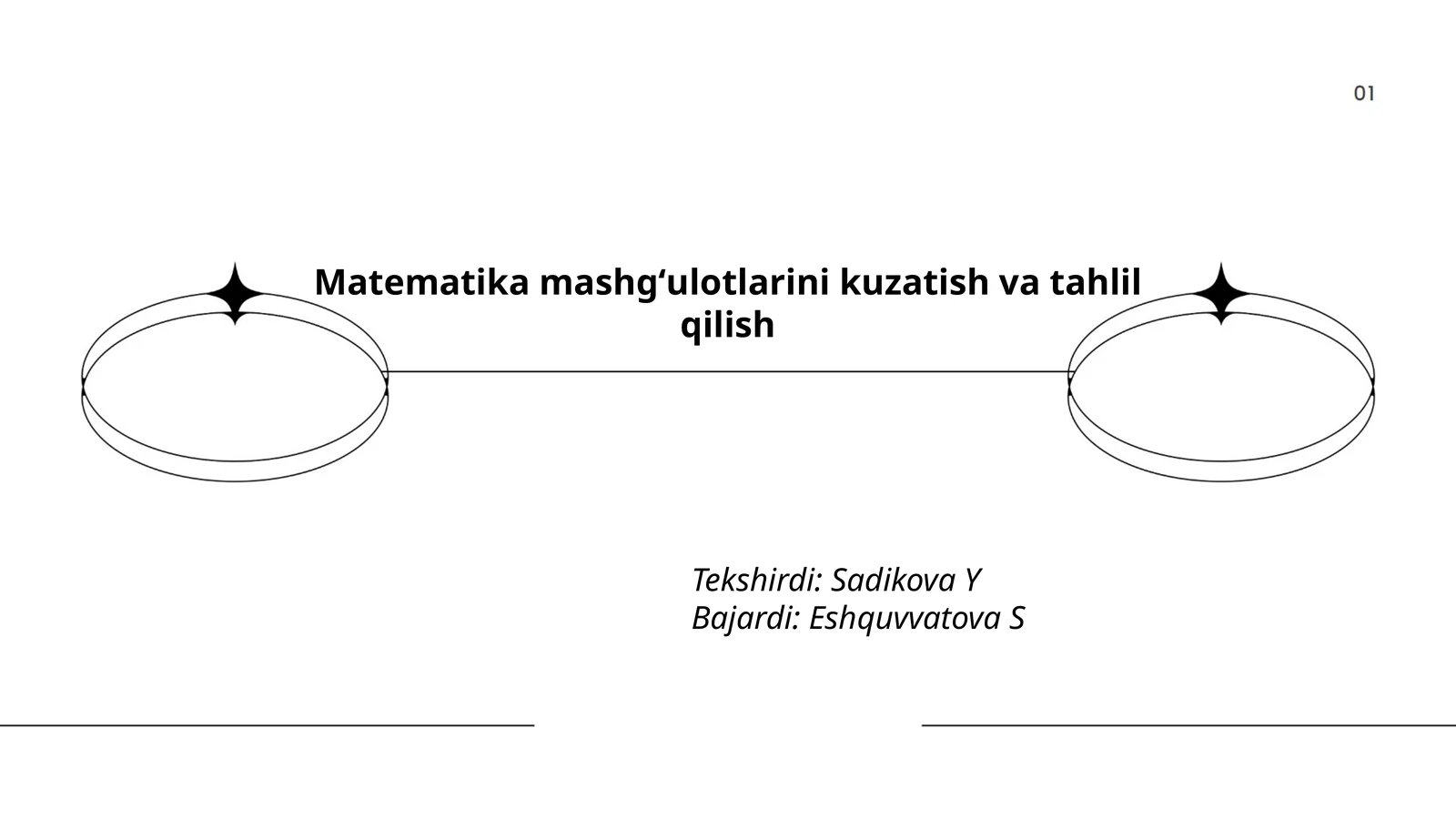 Matematika mashgʻulotlarini kuzatish va tahlil qilish
