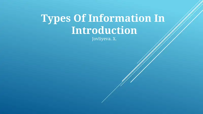 Types Of Information In Introduction