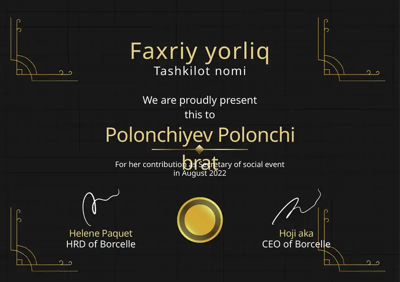 Faxriy yorliq shablon PowerPoint