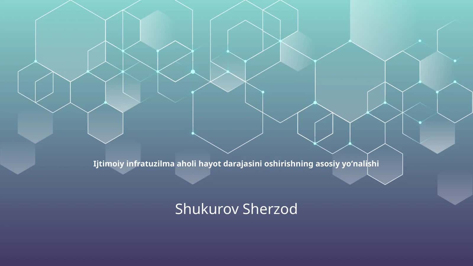 Ijtimoiy infratuzilma aholi hayot darajasini oshirishning asosiy yoʻnalishi