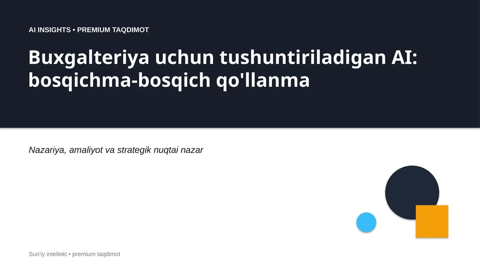 Sun'iy intellekt • premium taqdimot