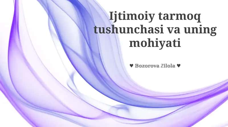 Ijtimoiy Tarmoq Tushunchasi va uning Mohiyati