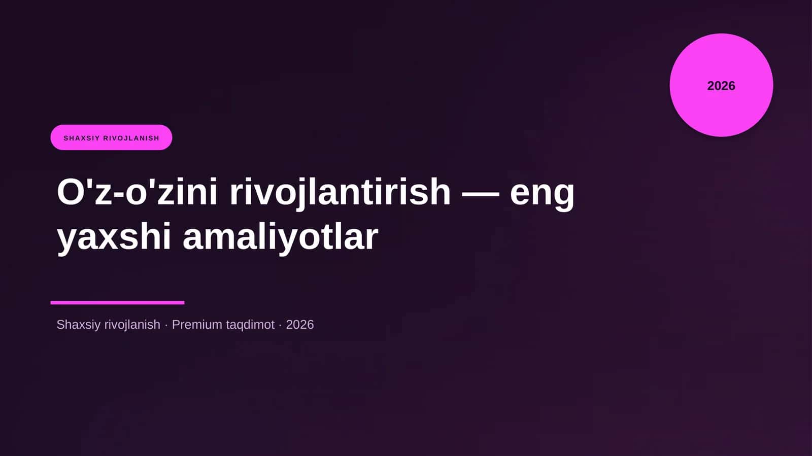 O'z-o'zini rivojlantirish