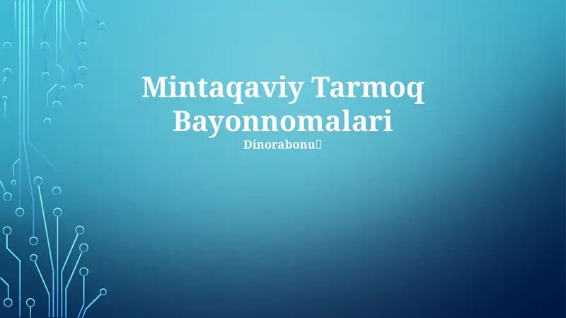 Mintaqaviy Tarmoq Bayonnomalari
