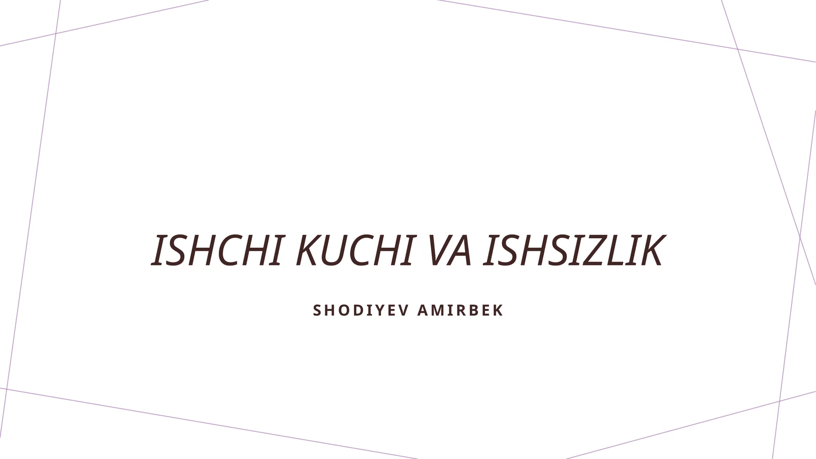 Ishchi kuchi va ishsizlik