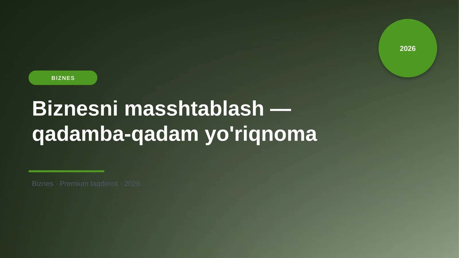 Biznesni masshtablash — qadamba-qadam yo'riqnoma