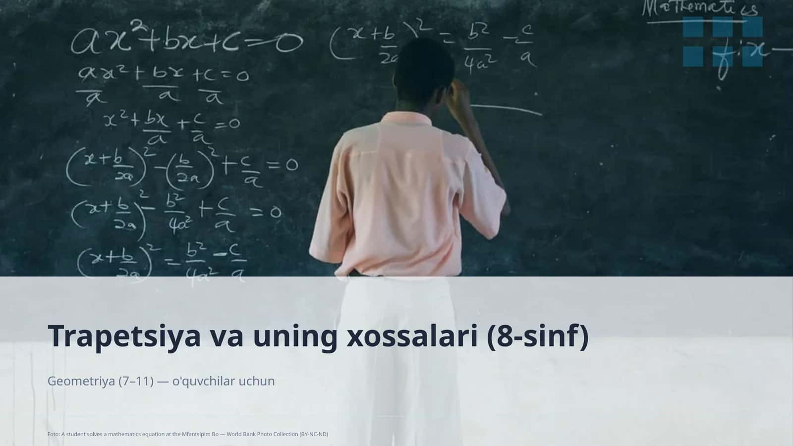Trapetsiya va uning xossalari (8-sinf)