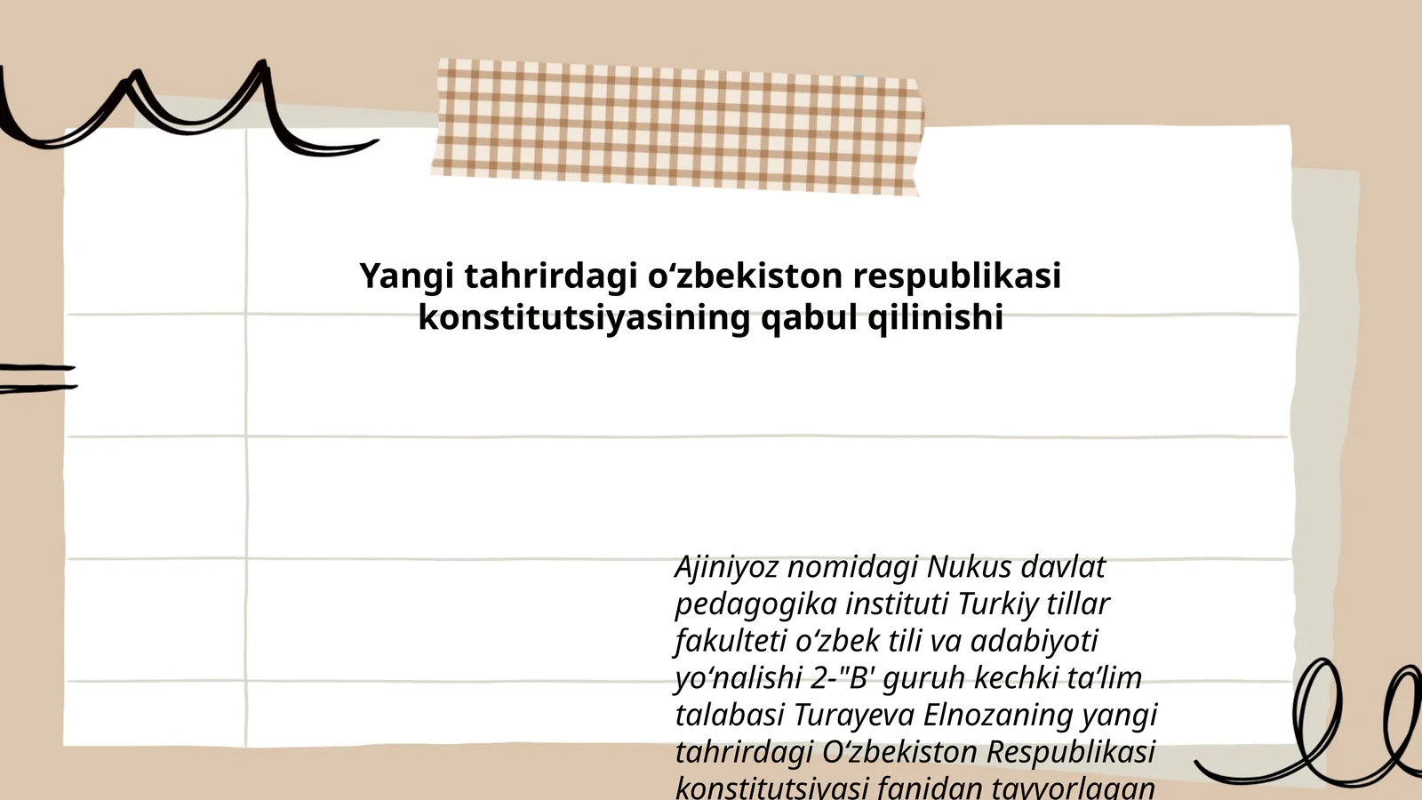 Yangi tahrirdagi oʻzbekiston respublikasi konstitutsiyasining qabul qilinishi