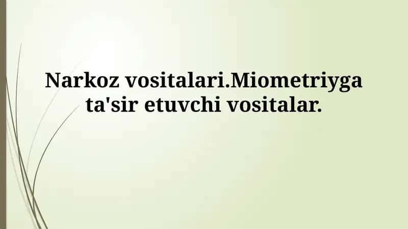 Miometriyga ta'sir etuvchi vositalar
