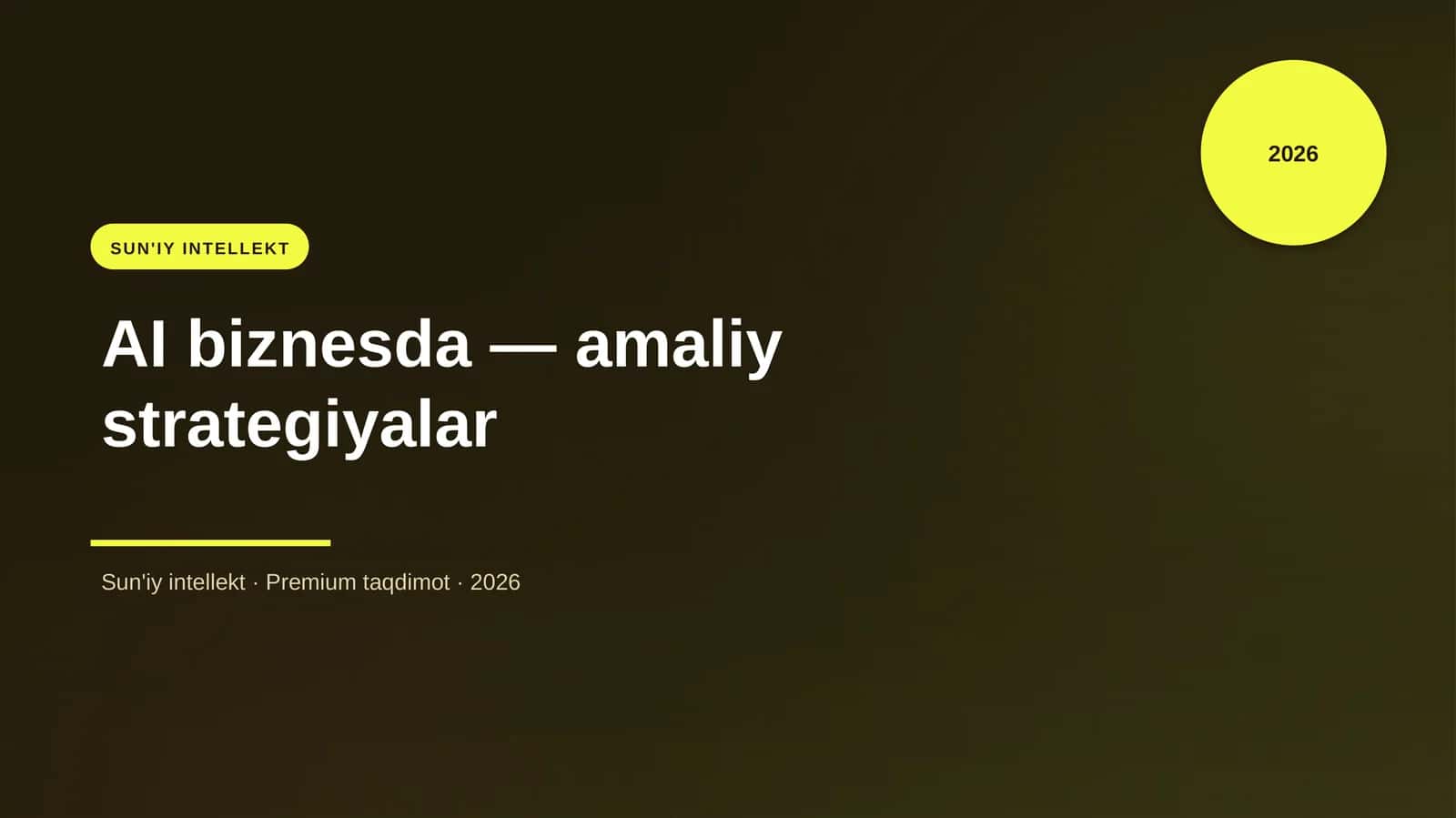 AI biznesda — amaliy strategiyalar
