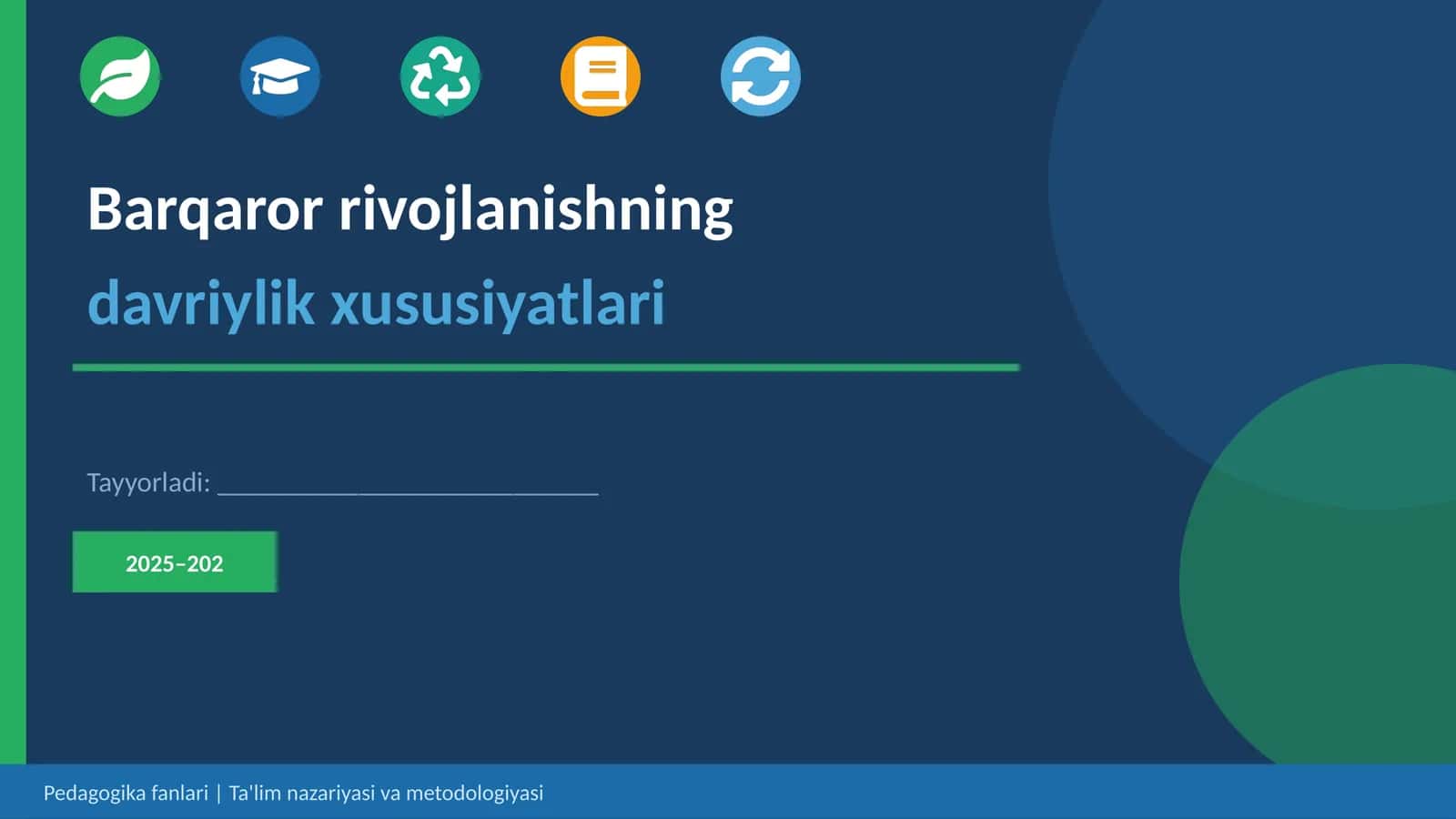 Barqaror rivojlanishning davriylik xususiyatlari