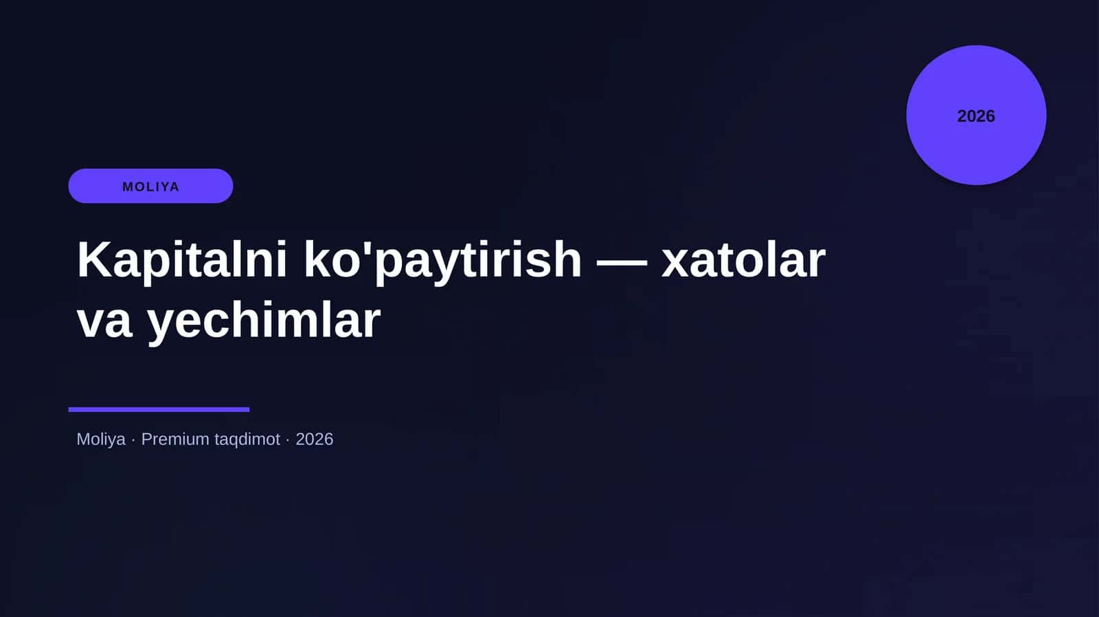 Kapitalni ko'paytirish — xatolar va yechimlar