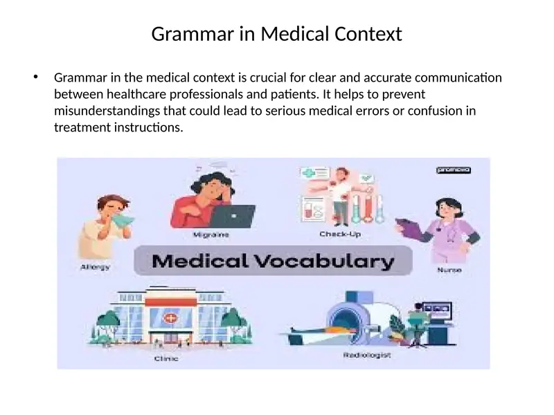 Grammar in Medical Context