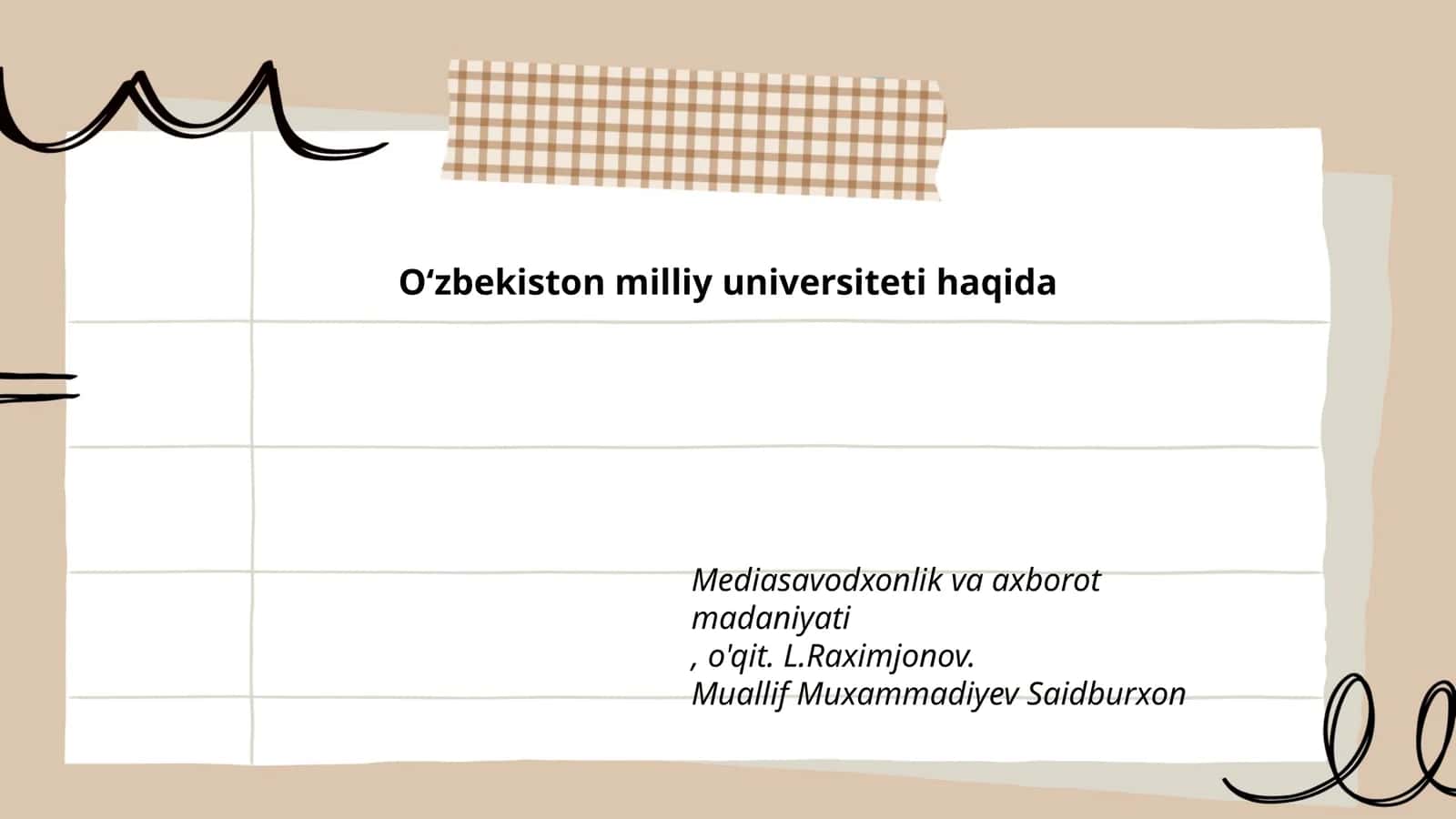 Oʻzbekiston milliy universiteti haqida