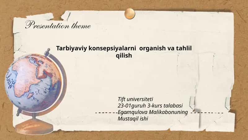Tarbiyaviy konsepsiyalarni organish va tahlil qilish