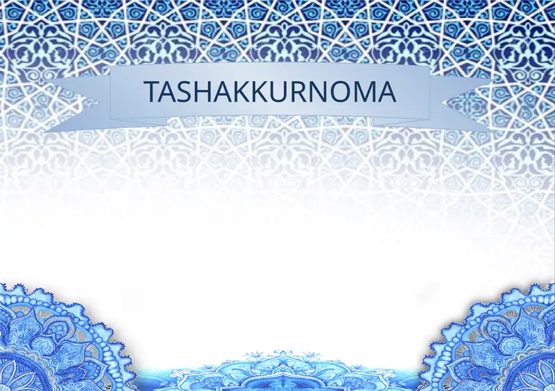 Tashakkurnoma shablon Word