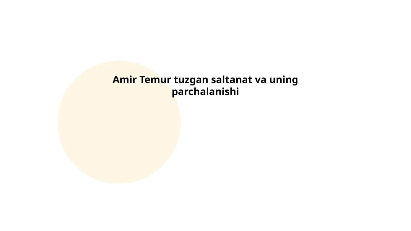 Amir Temur tuzgan saltanat va uning parchalanishi